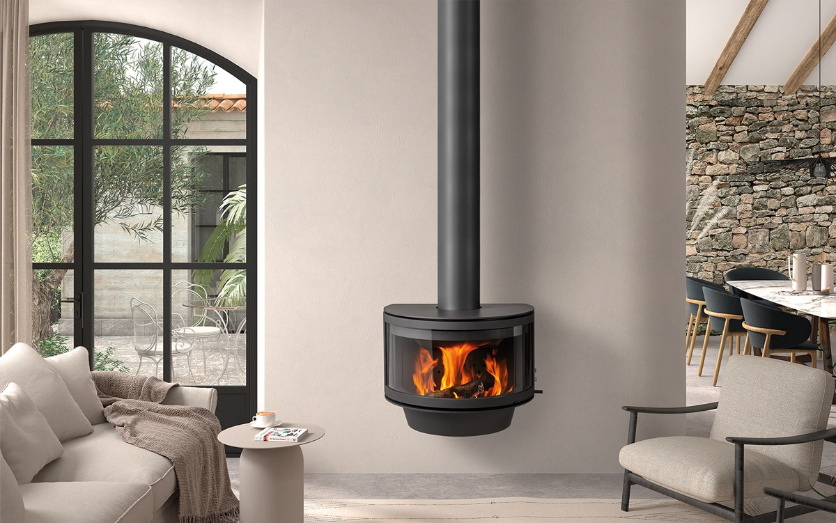 Rocal, marque de cheminées design disponible sur Valence et dans toute la Drôme et l'Ardèche avec Poêle & Ambiance