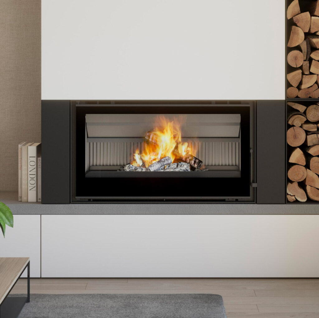 Insert et foyer à bois Chama Crystal 98 Fonte chez Poêle & Ambiance sur Valence (Drôme Ardèche)