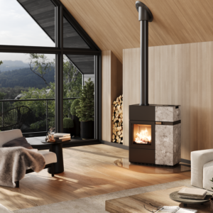 Poêle mixte au bois et granulés Austroflamm Quadra Duo chez Poêle & Ambiance sur Valence (Drôme Ardèche)