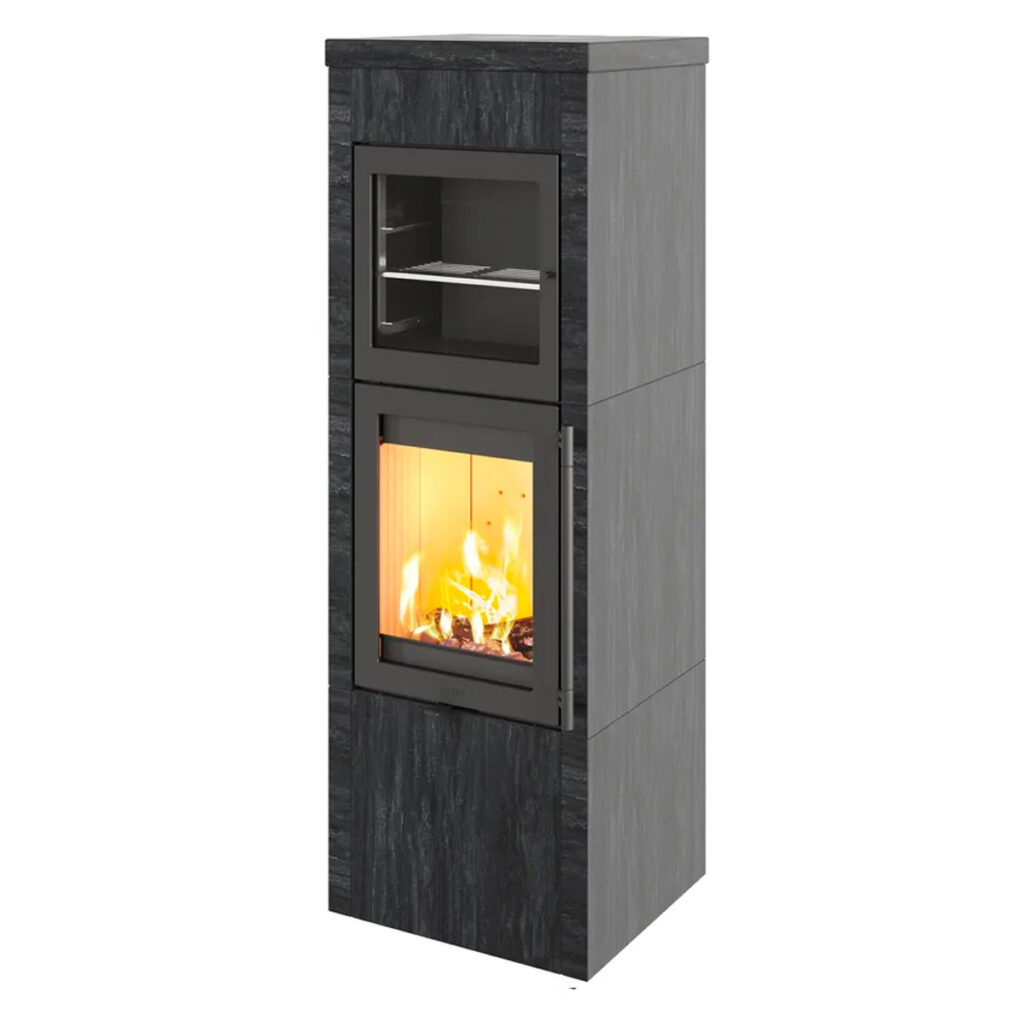 Poêle à bois Lotus QM40 Noir avec four de cuisson chez Poêle & Ambiance sur Valence (Drôme Ardèche)