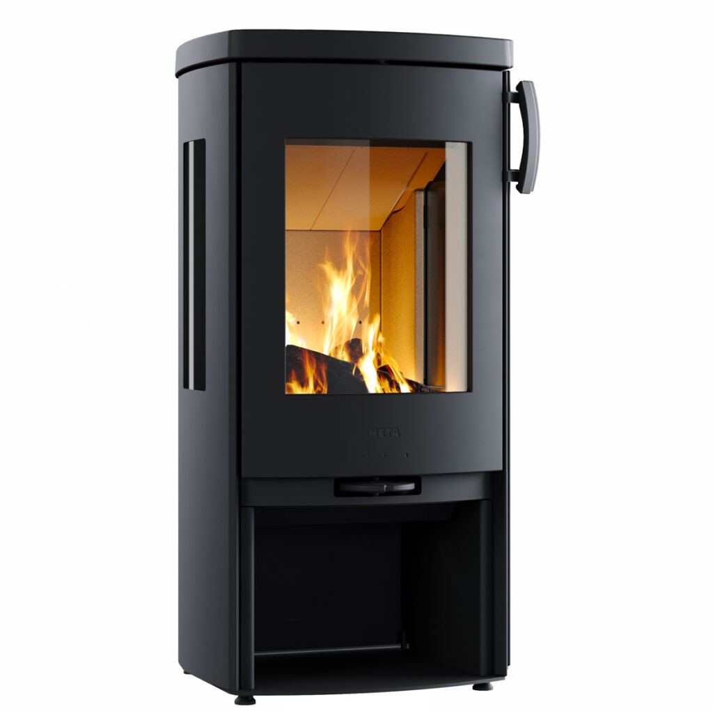 Poêle à bois Heta Icon-Line Eclipse avec Vitre de coté chez Poêle & Ambiance sur Valence (Drôme Ardèche)