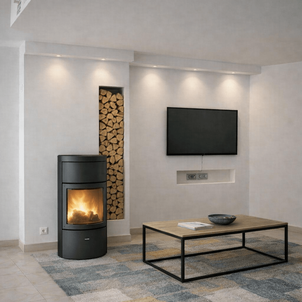 Installation d’un poêle à bois Termatech TT80 à Beauchastel (Ardèche)